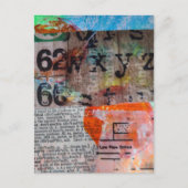 Abstract Numbers Letters Grunge collage  ポストカード (正面)