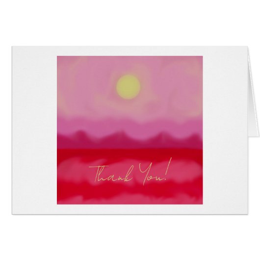 Abstract Ocean Blank Inside Thank You Card (正面横)