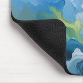 Abstract Ocean Breeze – Fluid Blue & Green Art マウスパッド (コーナー)