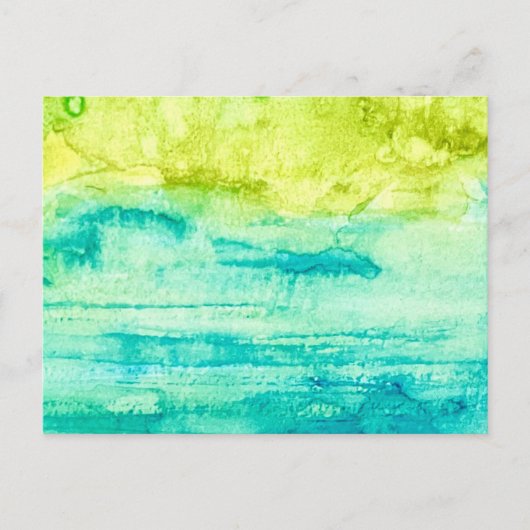 Abstract Ocean Watercolor Postcard ポストカード (正面)