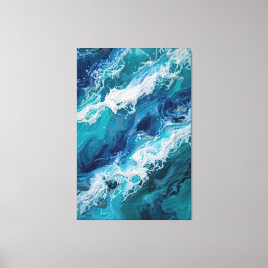 Abstract Ocean Wave Texture Canvas Print キャンバスプリント (正面)