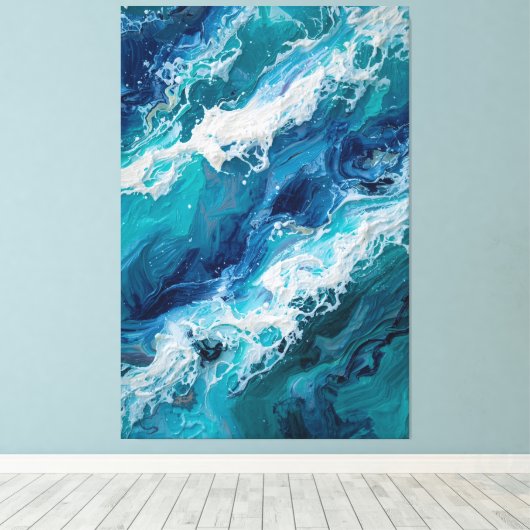 Abstract Ocean Wave Texture Canvas Print キャンバスプリント (インサイチュ (ウッドフロア))