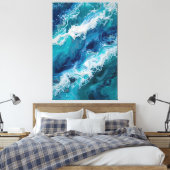 Abstract Ocean Wave Texture Canvas Print キャンバスプリント (インサイチュ (寝室))