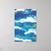 Abstract Ocean Waves in a Stormy Sky – Marbled キャンバスプリント (正面)