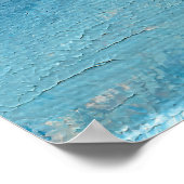 Abstract Ocean Waves in Blue and Gray Brushstrokes ポスター (角)