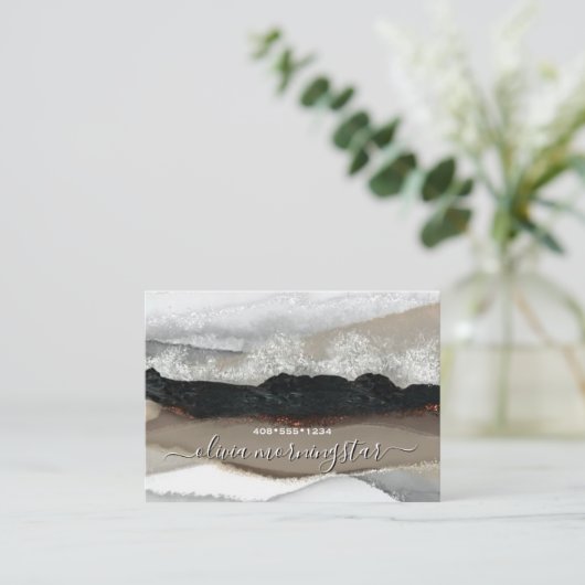 Abstract Ocean Waves in Earthtones 名刺 (スタンド正面)