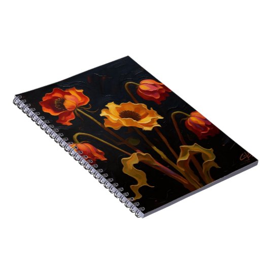 Abstract Oil Flowers Photo Notebook ノートブック (右側)
