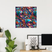 Abstract Oil Painting Inspired ポスター (ホームオフィス)