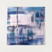 Abstract oil painting on canvas, hand drawn artwor タペストリー (正面(横))