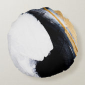 Abstract oil texture background. Abstract art gold ラウンドクッション (裏面)