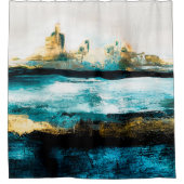 Abstract oil texture background. Paint on canvas. シャワーカーテン (正面)