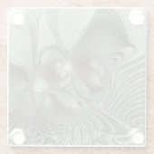 Abstract Olive Sage Green Gray Fractal Art Fantasy ガラスコースター (裏面)