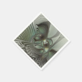 Abstract Olive Sage Green Gray Fractal Art Fantasy スタンダードカクテルナプキン (角)