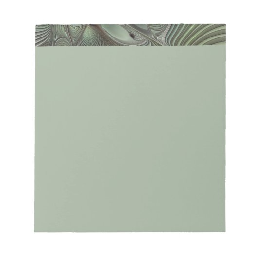 Abstract Olive Sage Green Gray Fractal Art Fantasy ノートパッド (正面)