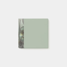 Abstract Olive Sage Green Gray Fractal Art Fantasy ポストイット