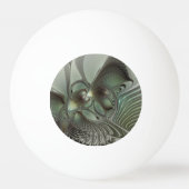 Abstract Olive Sage Green Gray Fractal Art Fantasy 卓球ボール (裏面)