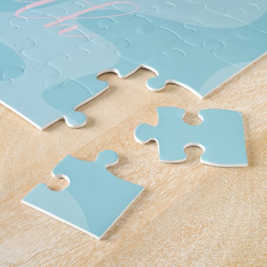 Abstract Ombre Holographic Pineapple ジグソーパズル (側面)