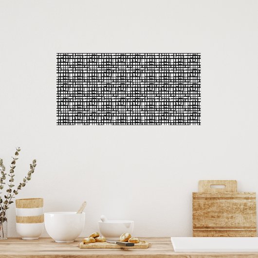 Abstract Optical Grid Poster ポスター (キッチン)