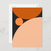 Abstract Orange and Peach Circles シーズンポストカード (正面/裏面)