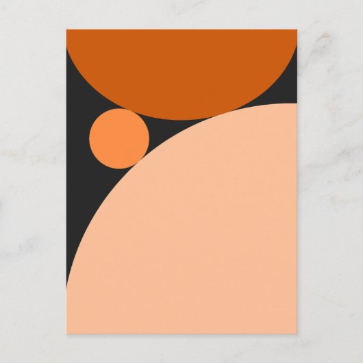 Abstract Orange and Peach Circles ポストカード (正面)