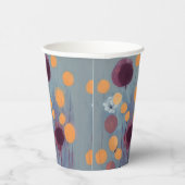 Abstract orange and pink flowers  紙コップ (右)