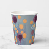 Abstract orange and pink flowers  紙コップ (正面)