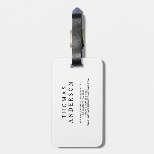 Abstract Orange-Black Geometric Background ラゲッジタグ (裏面縦)