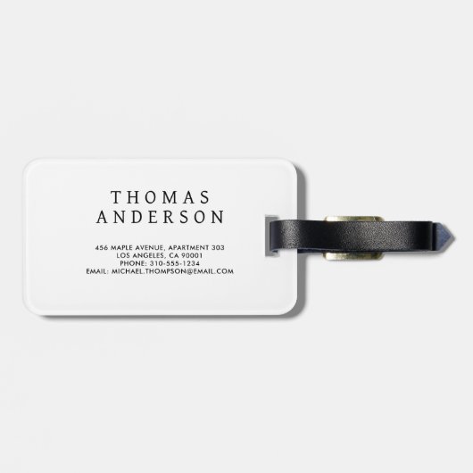 Abstract Orange-Black Geometric Background ラゲッジタグ (裏面横)