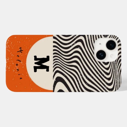 Abstract orange grounge minimal Monogram Modern  Case-Mate iPhoneケース (裏面 (横))
