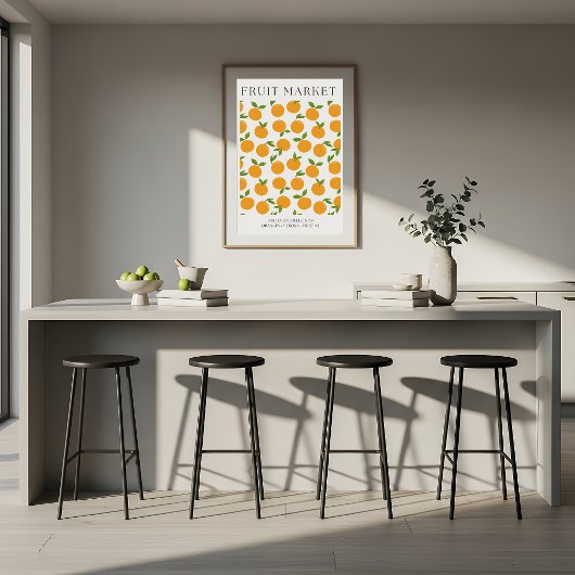 Abstract Orange Market Kitchen Print ポスター
