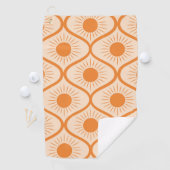 Abstract orange sun on mid century ogee  ゴルフタオル (インサイチュ)