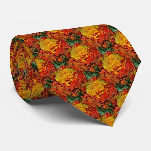 Abstract Orange Yellow Green Pattern     ネクタイ (ロール)