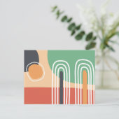 Abstract organic art retro design ポストカード (スタンド正面)