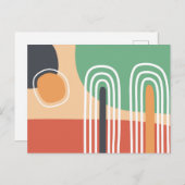 Abstract organic art retro design ポストカード (正面/裏面)