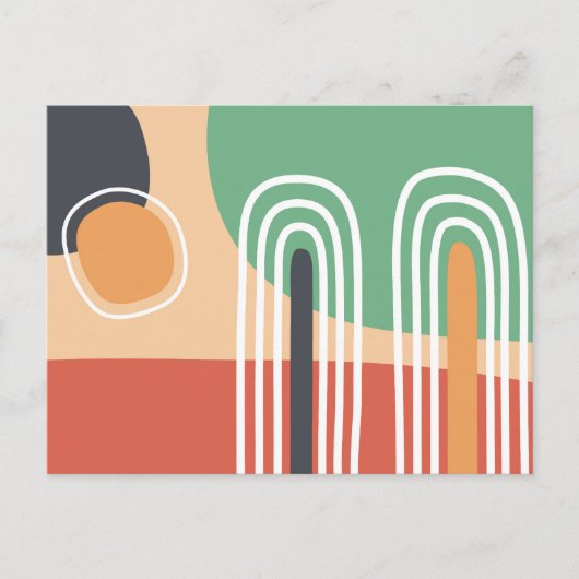 Abstract organic art retro design ポストカード (正面)