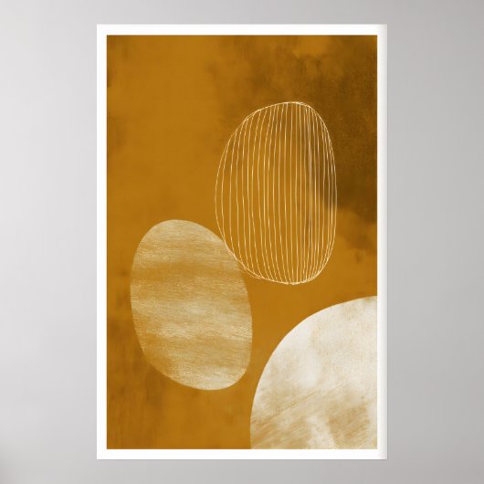 Abstract Organic Shapes Poster - Minimalist Line ポスター (正面)