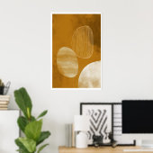 Abstract Organic Shapes Poster - Minimalist Line ポスター (ホームオフィス)