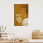 Abstract Organic Shapes Poster - Minimalist Line ポスター (キッチン)