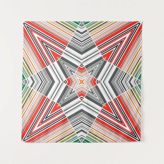 Abstract ornamental lined striped sealmess pattern タペストリー (正面(横))