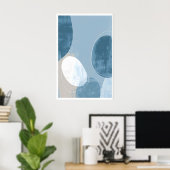 Abstract Oval Wall Art, Layered Shapes, Subtle ポスター (ホームオフィス)
