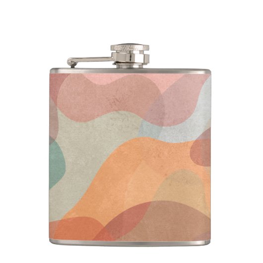 Abstract Overlapping Pastel Blobs Background フラスク (正面)
