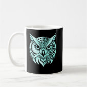 Abstract Owl Identity – Symbolic Observer Modern  コーヒーマグカップ (左)