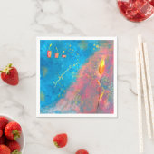 Abstract paint blue sea candles vivid colours スタンダードカクテルナプキン (インサイチュ)