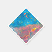 Abstract paint blue sea candles vivid colours スタンダードカクテルナプキン (角)