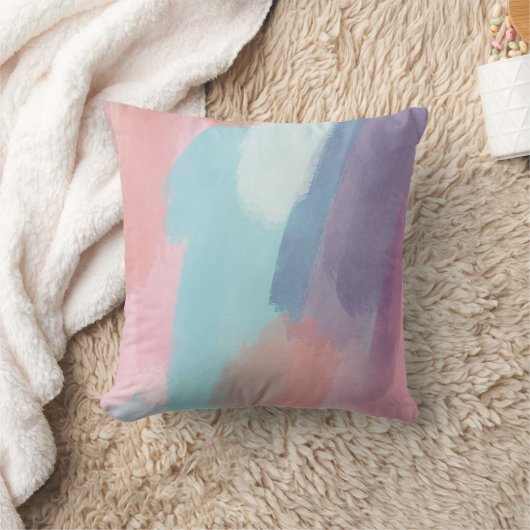 Abstract Paint Brush Strokes Design Colorful クッション (ブランケット)