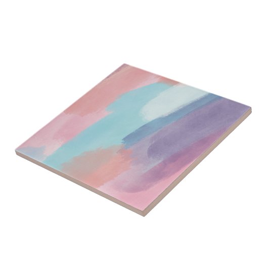 Abstract Paint Brush Strokes Design Colorful タイル (側面)