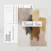 Abstract Paint on Paper Thank You Card ポストカード (正面/裏面)