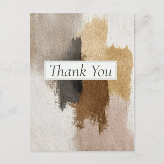 Abstract Paint on Paper Thank You Card ポストカード (正面)
