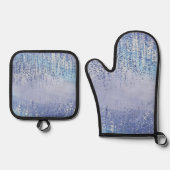 Abstract Paint Splatter Oven Mitt & Pot Holder Set 鍋つかみ&鍋敷きセット (正面)
