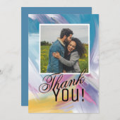 Abstract Paint-Stroke Photo Custom Thank You シーズンカード (正面/裏面)
